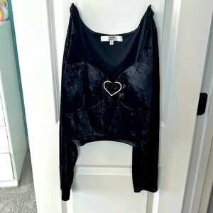 Madden NYC Velour Long-Sleeve Top